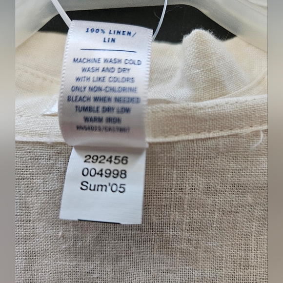 NWT - Linen Old Navy Button Down Light Tan Shirt - Size XXL - Picture 7 of 11